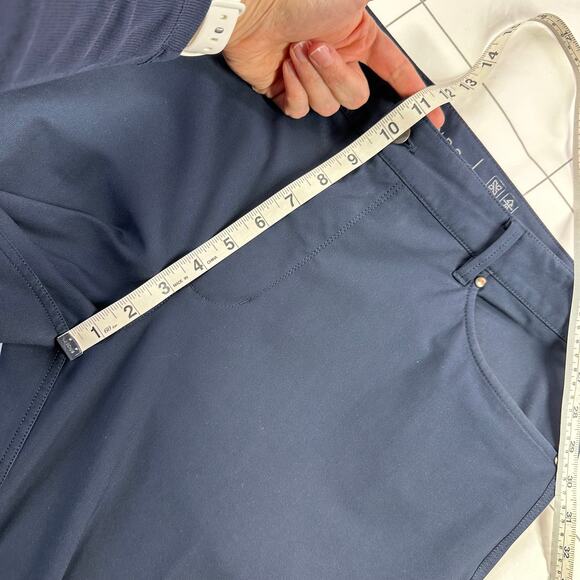 7 Diamonds Pants Mens 38 Navy Blue Performance Chino Slim Fit Stretch Work Golf - Picture 10 of 13